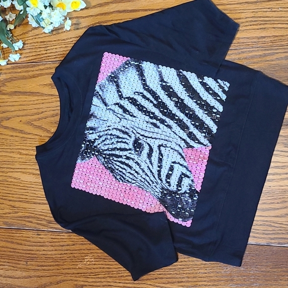 Justice Other - Justice Sequined Zebra Top